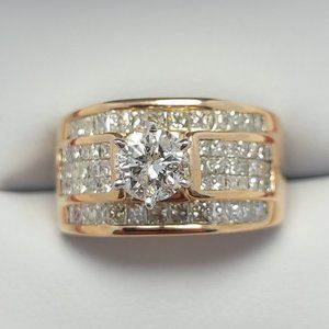 14K Rose Gold Diamond Ring - 0.80 ct Round 5.95x5.88mm | H Color | I2
